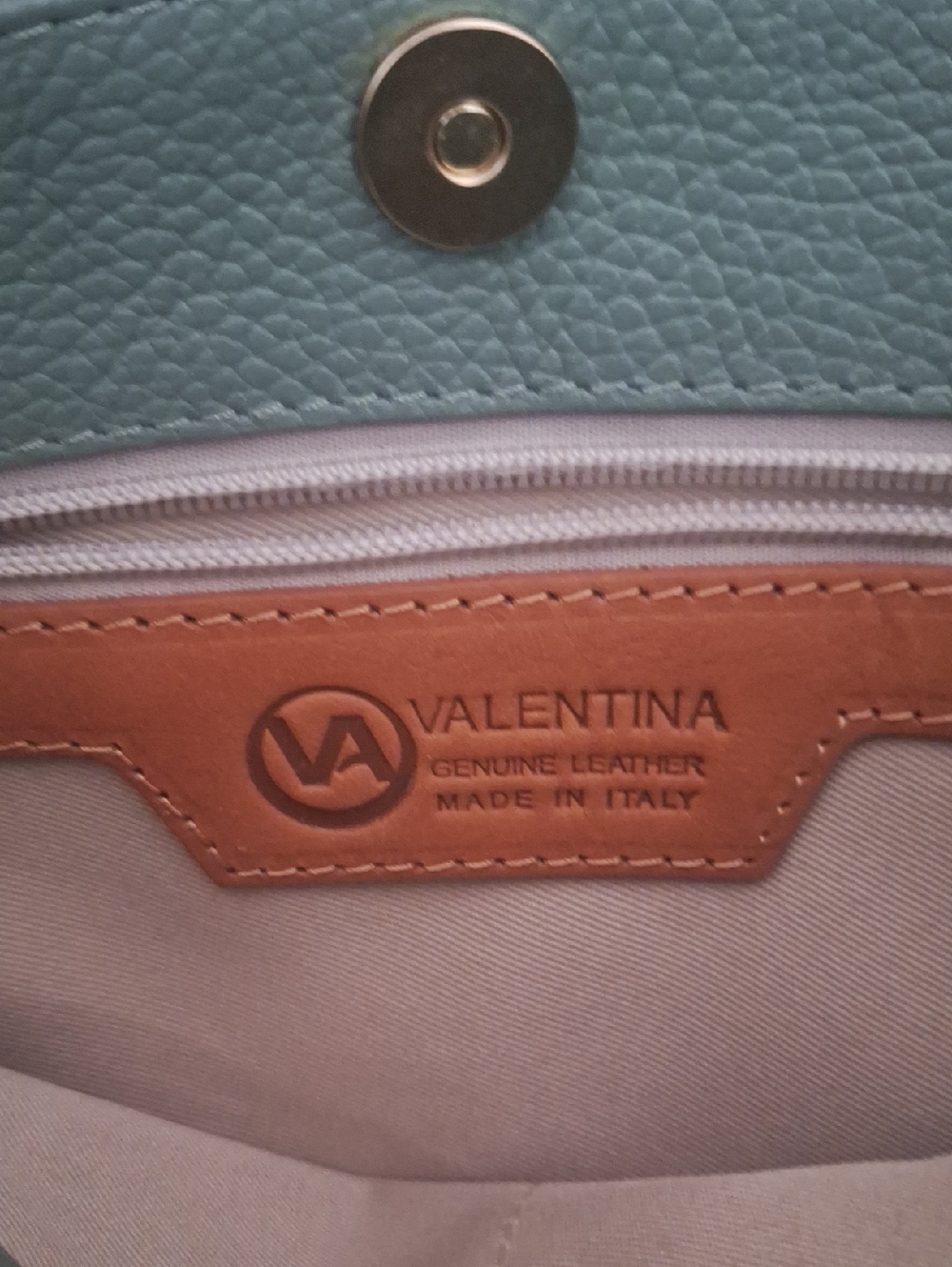 Valentina Italy Pebbled Leather Multi Entrys 12 " W 8" T - Picture 3 of 7
